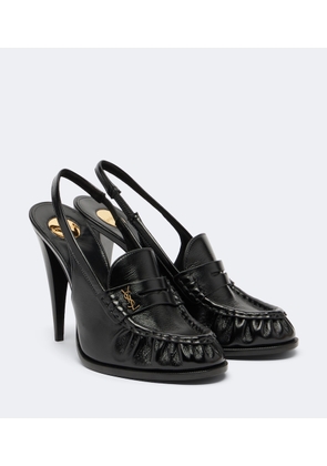Saint Laurent Le Loafer leather slingback pumps