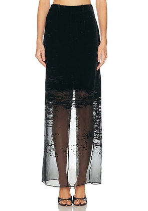 Grace Ling Glitch Tailored Maxi Skirt in Black - Black. Size XS (also in S, M).
