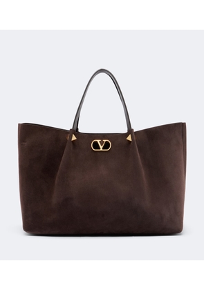 Valentino Garavani VLogo Signature Large suede tote bag