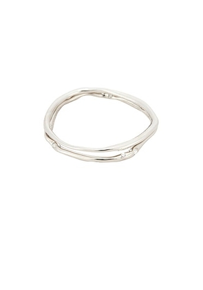 Dries Van Noten Handmade Set Of 2 Bangle Bracelets in Silverplated - Metallic Silver. Size L (also in M).