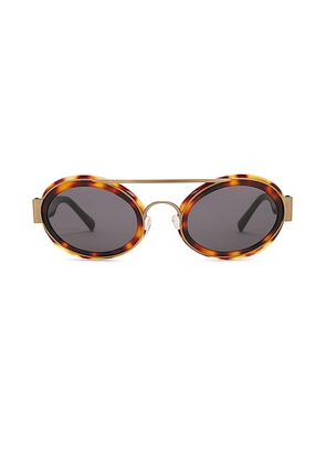 Dries Van Noten Dvn Aw26 218 Sunglasses in T-Shell  Black  Nickel  & Grey - Brown. Size all.