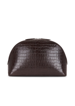 A.EMERY Halloran Clutch in Bistre Croc Emboss - Brown. Size all.