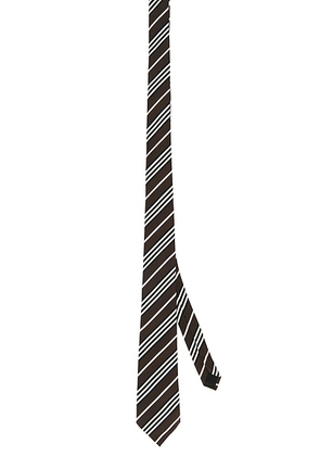 Saint Laurent Multi Stripes Tie(7X145) in Brown & Ivory - Brown. Size all.