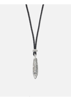 CS Navajo Hollow Star Left Arrow Feather Pendant With 2 Beads