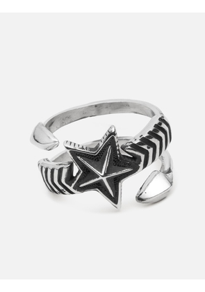 Double Large Arrow Large Star Ring