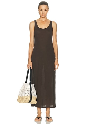 LESET Milo Scoop Tank Dress in Hickory - Brown. Size XS (also in S, M, L).