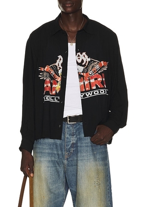 Amiri MA Eagle Shirt in Black - Black. Size XXL/2X (also in S, M, L, XL/1X).