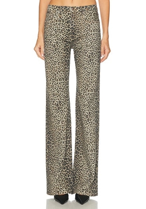 R13 Jane Wide Leg in Classic Cheetah Brown - Brown. Size 25 (also in 24, 26, 27, 29, 30).