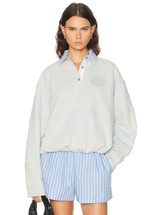 Acne Studios Folio Polo Sweatshirt in Light Blue & Grey - Grey. Size S (also in L, M, XS).
