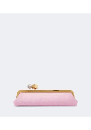 Jacquemus Salon croc-effect suede clutch