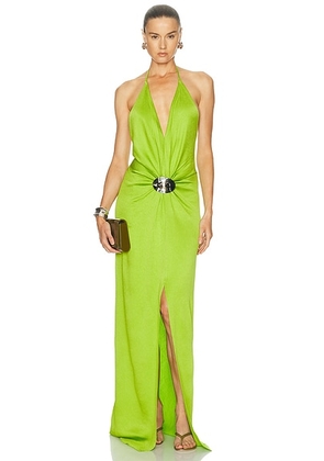 SILVIA TCHERASSI Rowan Dress in Bright Green - Green. Size S (also in XS, M, L).