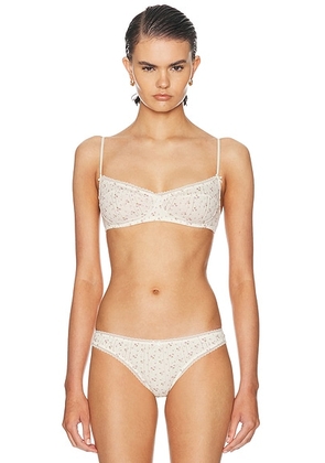 Cou Cou Intimates The Balconette Bra in English Rose - Cream. Size M (also in XS, S, L, XL).