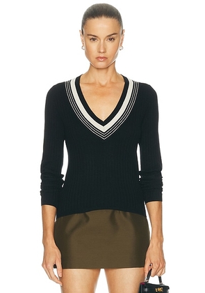 NILI LOTAN Aziel Sweater in Black & Ivory - Black & White. Size XS (also in S, M, L).