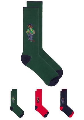 Polo Ralph Lauren Multi Bear Socks Gift Box in Assorted - Multi. Size all.