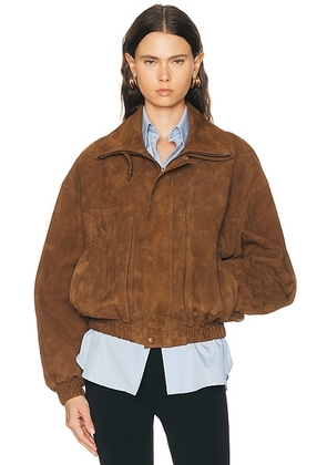Magda Butrym Suede Jacket in Brown - Brown. Size 36 (also in 38, 34).