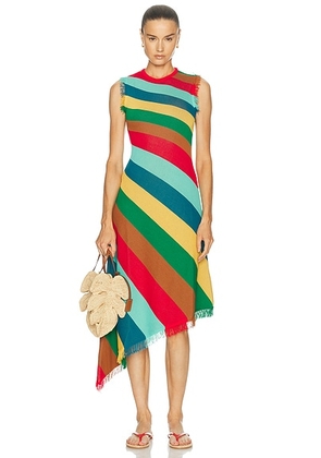 SIMONMILLER Elena Knit Dress in Vibrant Multi Stripe - Multi. Size S (also in XS, M).