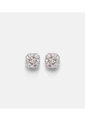 Suzanne Kalan Princess Burst 18kt white gold stud earrings with diamonds