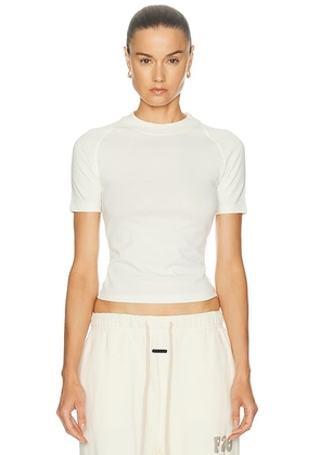 Fear of God ESSENTIALS Shrunken Baseball Tee in Ivory - Ivory. Size XS (also in S, M, L, XL).