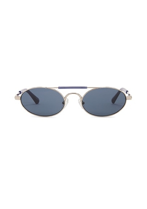 Dries Van Noten Dvn Aw26 219 Sunglasses in Silver  Blue  & Blue - Metallic Silver. Size all.