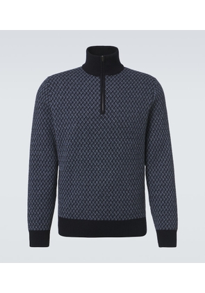 Agnona Cashmere, wool, and silk half-zip sweater