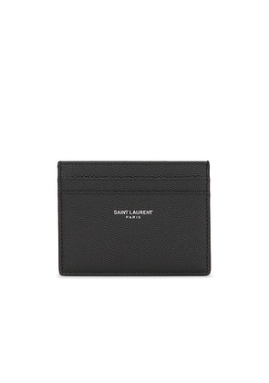 Saint Laurent Credit Card Case in Black - Black. Size all.
