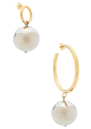 Isabel Marant Asymmetric Hoop Earrings in Dore & Silver - Metallic Gold. Size all.
