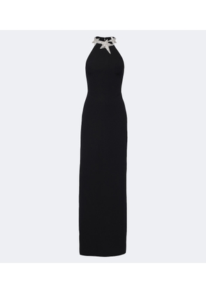 David Koma Embellished halterneck cady gown