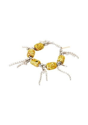 Dries Van Noten Handmade Strass Fringed Bracelet in Ocra - Yellow. Size all.