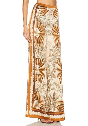 Retrofete Sunny Pant in Ochre Palma - Brown. Size XS (also in S, M).