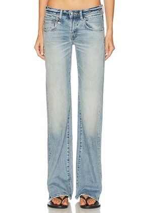 R13 Boy Flare in Wilted Stretch Blue - Blue. Size 28 (also in 25, 26, 27, 29).