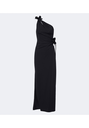 Coperni Floral-applique asymmetric cocktail dress