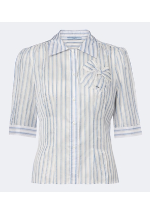 Prada Striped bow-detail shirt