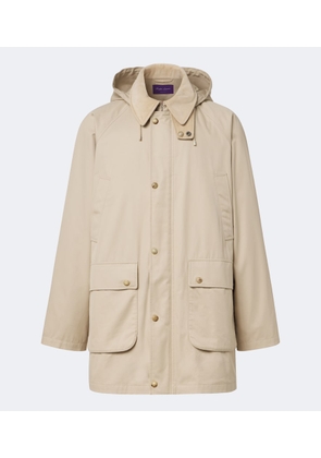 Ralph Lauren Purple Label Hooded cotton twill coat