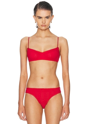 Cou Cou Intimates The Balconette Bra in Cherry Red - Red. Size L (also in XS, S, M, XL).