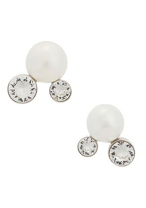 Dries Van Noten Handmade Shell Paste Small Earrings in Silver - Ivory. Size all.