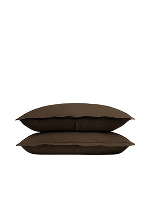 Parachute Linen Sham Set in Java - Brown. Size KING (also in ).