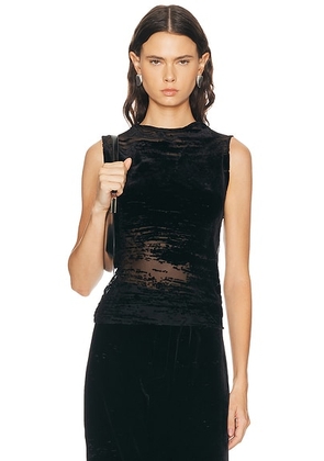 Grace Ling Glitch Boatneck Top in Black - Black. Size S (also in XS, L).