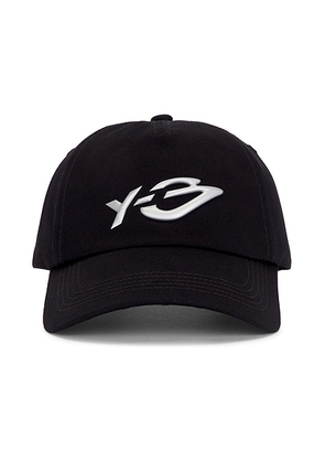 Y-3 Big Lg Cap in Black - Black. Size all.