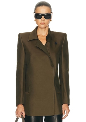 KHAITE Armair Jacket in Dark Olive - Olive. Size 4 (also in 0, 2, 6).
