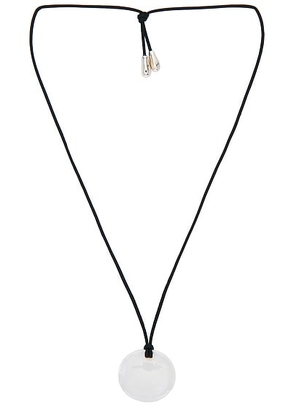 SOPHIE BUHAI Small Full Moon Pendant Necklace in Quartz  Sterling Silver  & Faux Leather - Black. Size all.