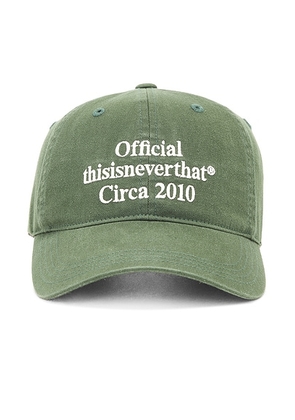 Thisisneverthat Times Cap in Green - Green. Size all.