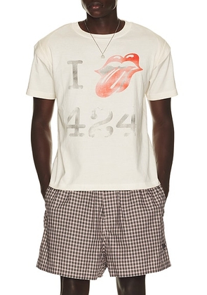 424 I Love 424 Tongue Tee in Salt White - White. Size M (also in S, L, XL/1X, XXL/2X).