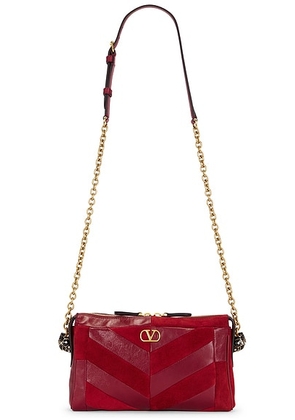 Valentino Garavani Panthea Small Shoulder Bag in Russet Red - Red. Size all.
