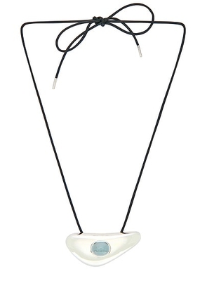 Loren Stewart Modernist Cord Pendant Necklace in Sterling Silver & Blue Topaz - Metallic Silver. Size all.