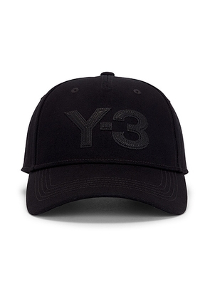 Y-3 Logo Cap in Black - Black. Size all.