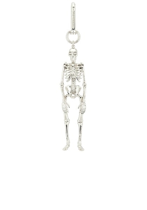 McQueen Dancing Skeleton Charm in Shiny Silver - Metallic Silver. Size all.