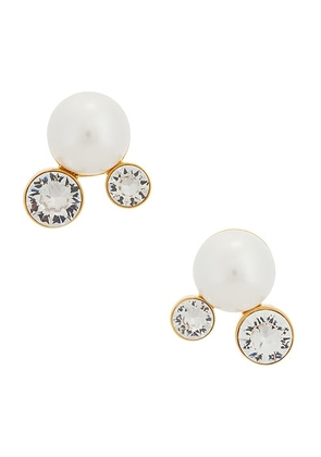 Dries Van Noten Handmade Shell Paste Small Earrings in Gold - Metallic Gold. Size all.