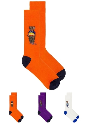 Polo Ralph Lauren Seasonal Bear Socks 3-Pack Gift Box in Assorted - Multi. Size all.