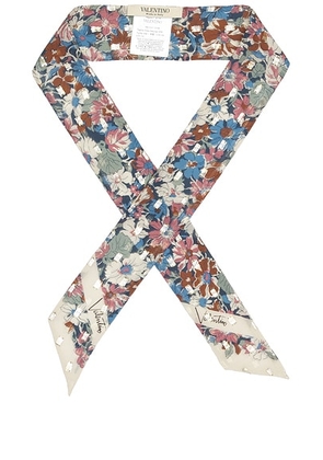 Valentino Garavani Scarf Bandeau in Blu Azzurro  Rosa  Tabacco  & Nero - Blue. Size all.