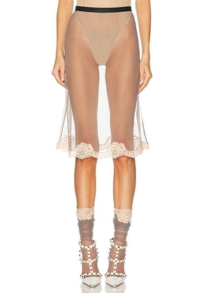 Valentino Lace Jersey Skirt in Medium Grey - Grey. Size M (also in S).